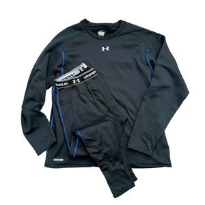 Mens size 3x under Armour base layer shirt/xl pants blue/black/thermal/heat gear